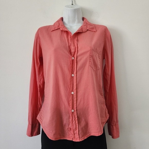 Frank & Eileen Barry Button Up Top In Famous Denim Grapefruit Size XS - Picture 2 of 15